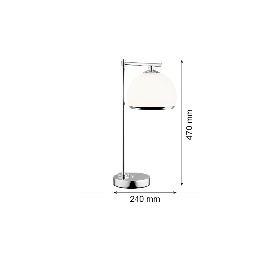 Argon 8121 -  Pöytävalaisin MARBELLA 1xE27/15W/230V kiiltävä kromi