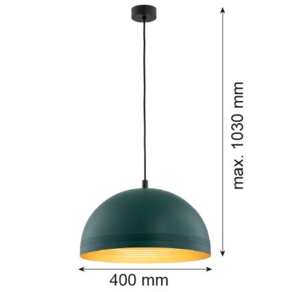 Argon 8243 - Kattokruunu johdossa BONITA 1xE27/15W/230V vihreä