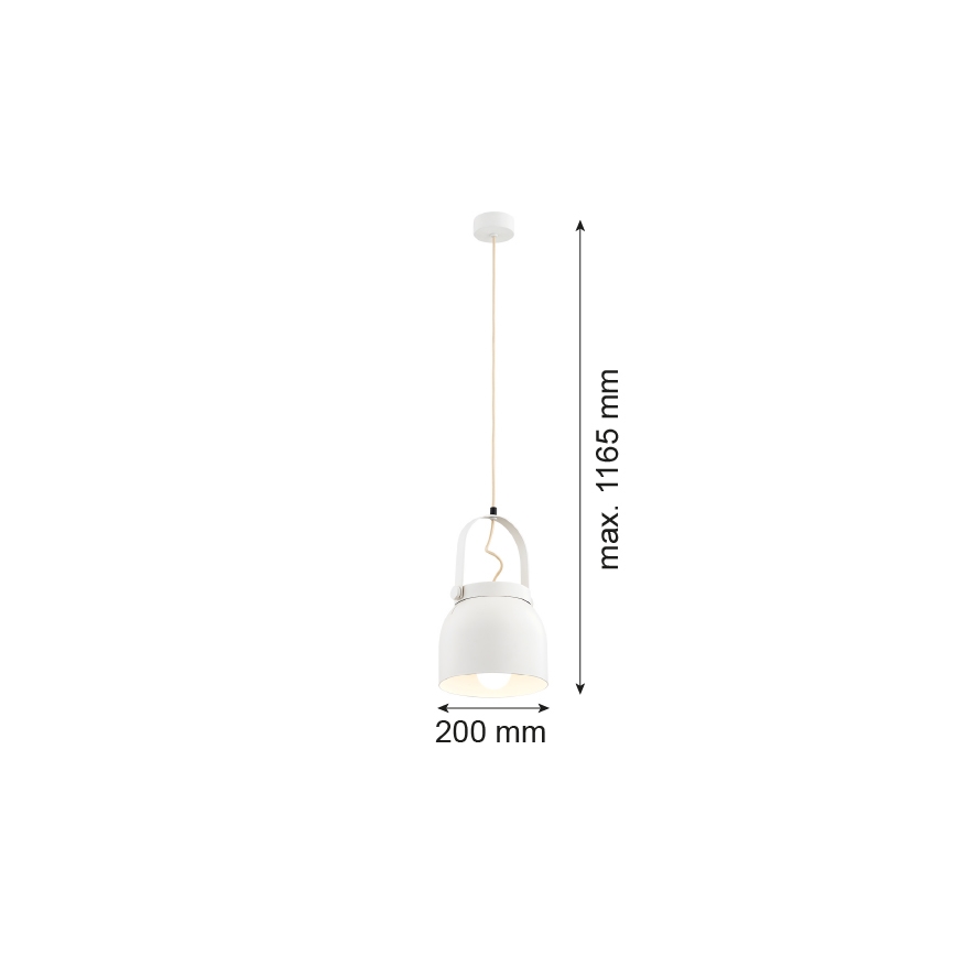 Argon 8280 - Kattokruunu johdossa LOGAN 1xE27/15W/230V halkaisija 20 cm valkoinen