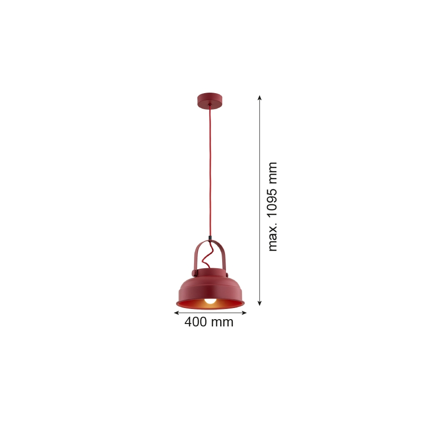 Argon 8286 - Kattokruunu johdossa DAKOTA 1xE27/15W/230V punainen