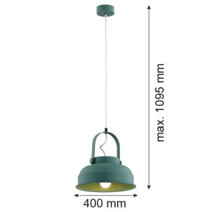 Argon 8287 - Kattokruunu johdossa DAKOTA 1xE27/15W/230V vihreä