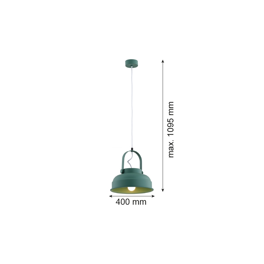 Argon 8287 - Kattokruunu johdossa DAKOTA 1xE27/15W/230V vihreä