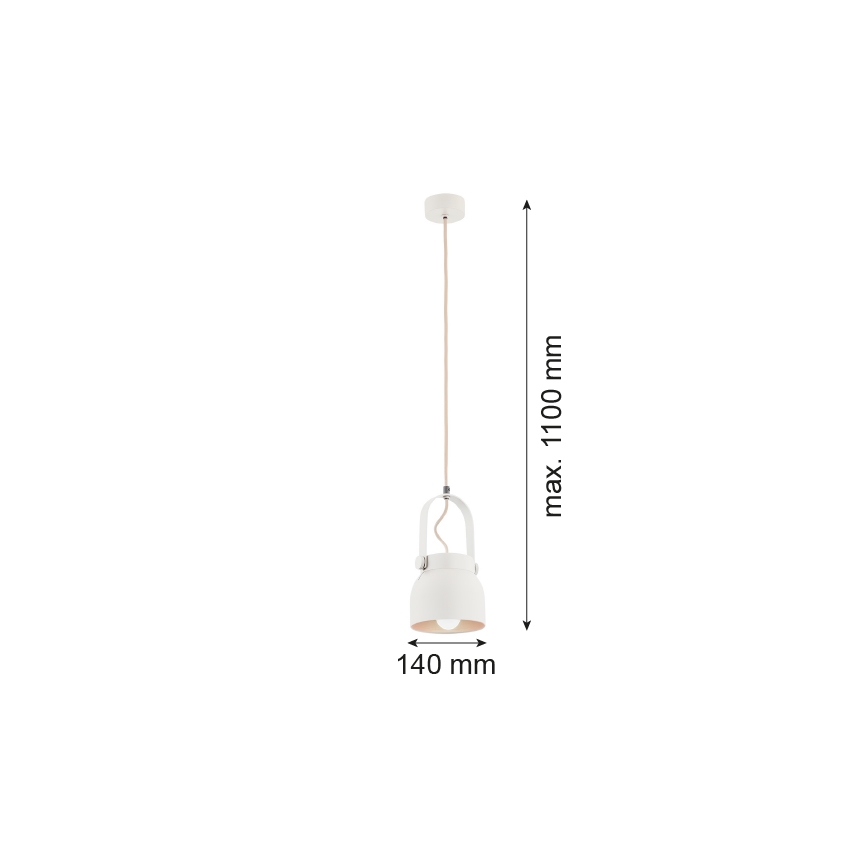 Argon 8290 - Kattokruunu johdossa LOGAN 1xE27/15W/230V halkaisija 14 cm valkoinen