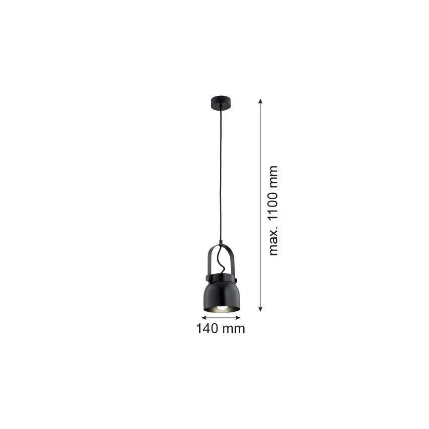 Argon 8291 - Kattokruunu johdossa LOGAN 1xE27/15W/230V halkaisija 14 cm musta