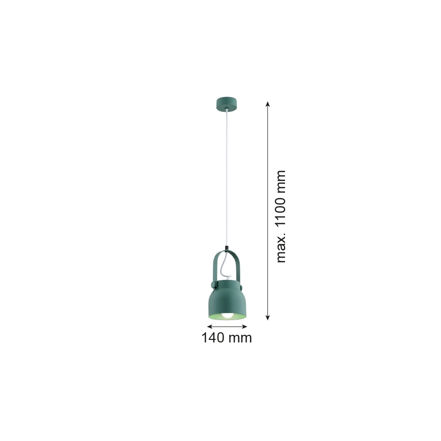 Argon 8293 - Kattokruunu johdossa LOGAN 1xE27/15W/230V halkaisija 14 cm vihreä