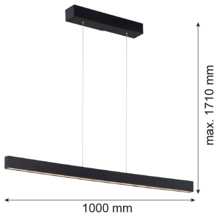 Argon 8303 - LED-kattokruunu johdossa BALANS LED/35W/230V 3000K musta