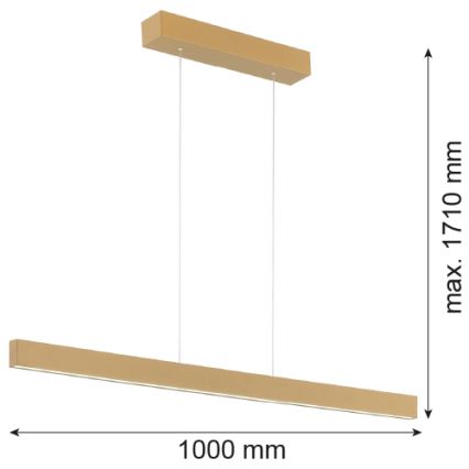 Argon 8306 - LED-kattokruunu johdossa BALANS LED/35W/230V 3000K kulta