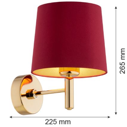 Argon 8311 - Seinävalaisin PONTE PLUS 1xE27/15W/230V punainen