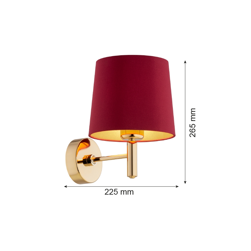 Argon 8311 - Seinävalaisin PONTE PLUS 1xE27/15W/230V punainen