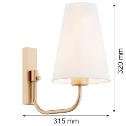 Argon 8312 - Seinävalaisin SAFIANO 1xE27/15W/230V kulta