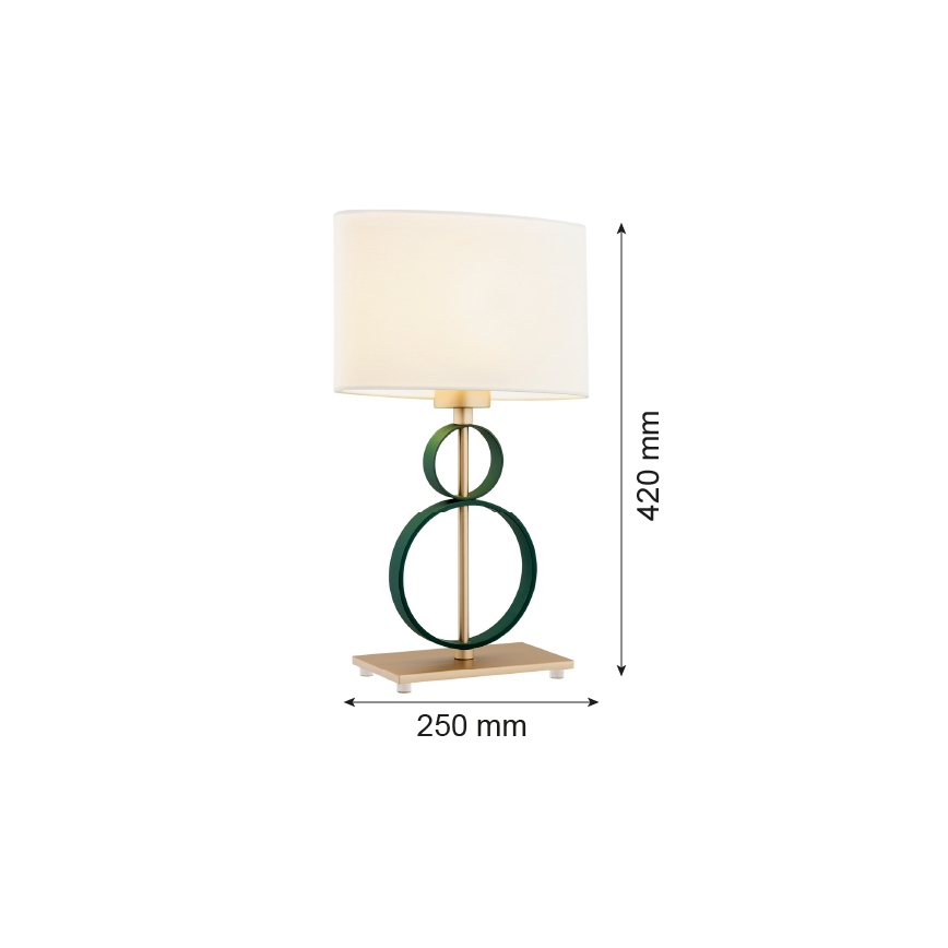 Argon 8317 - Pöytävalaisin PERSEO 1xE27/15W/230V 42 cm kerma/vihreä
