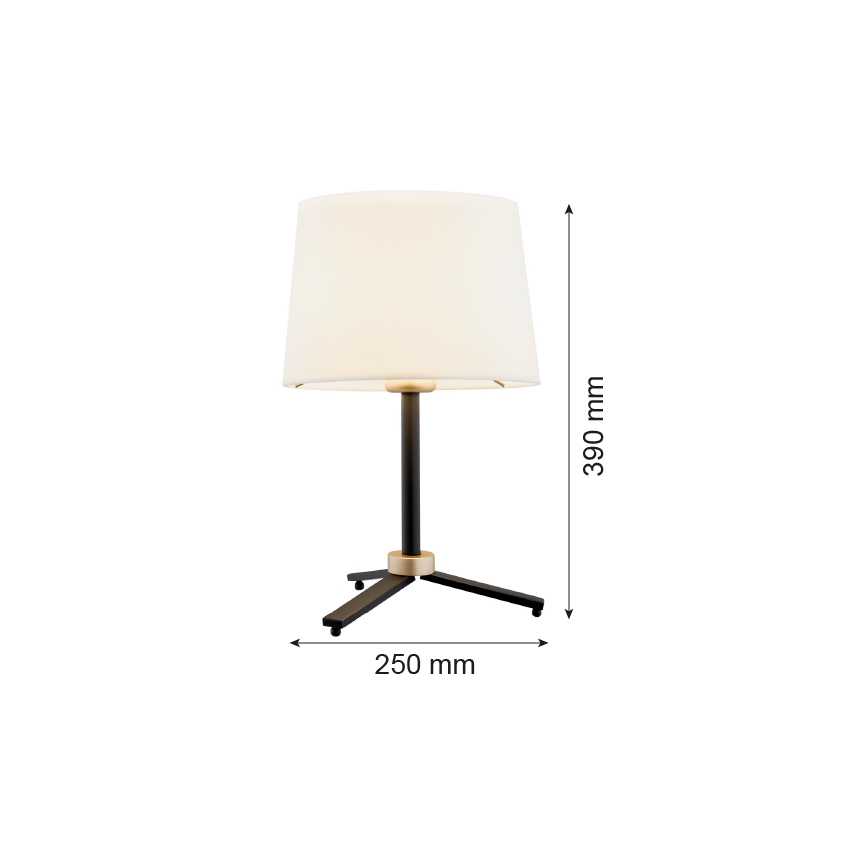 Argon 8319 - Pöytävalaisin CAVALINO 1xE27/15W/230V 39 cm kerma/musta