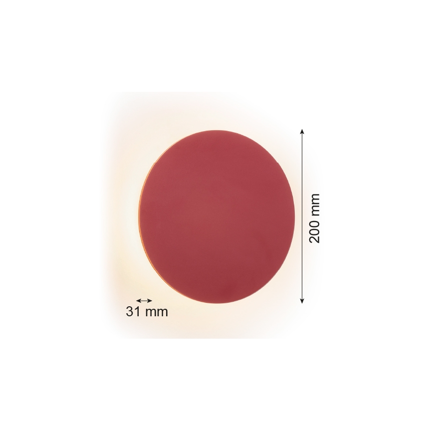 Argon 8321 - LED-seinävalaisin OREGON PLUS LED/4,5W/230V 3000K 20 cm punainen