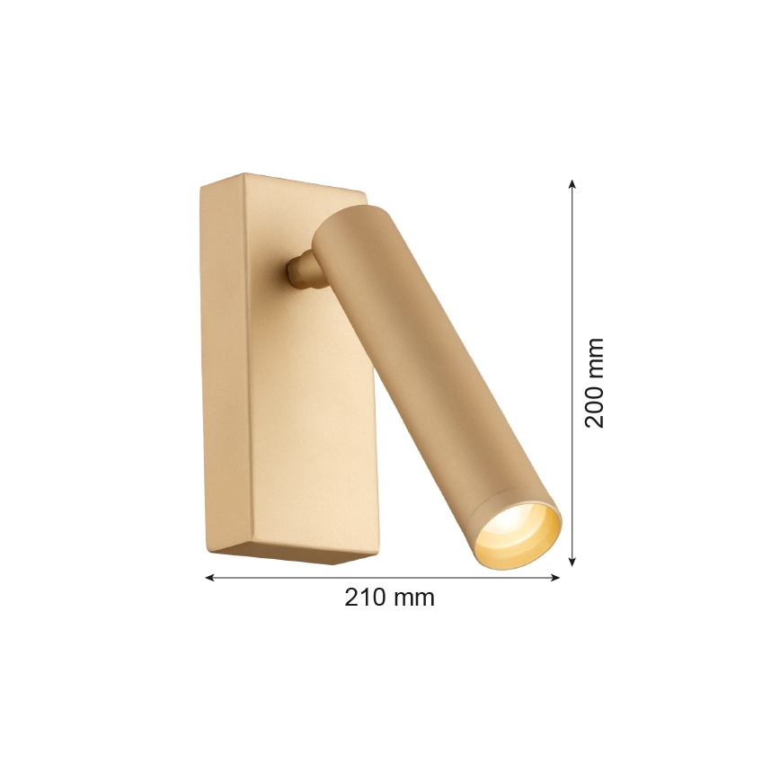 Argon 8326 - LED-seinävalaisin RIO LED/4,2W/230V 3000K kulta