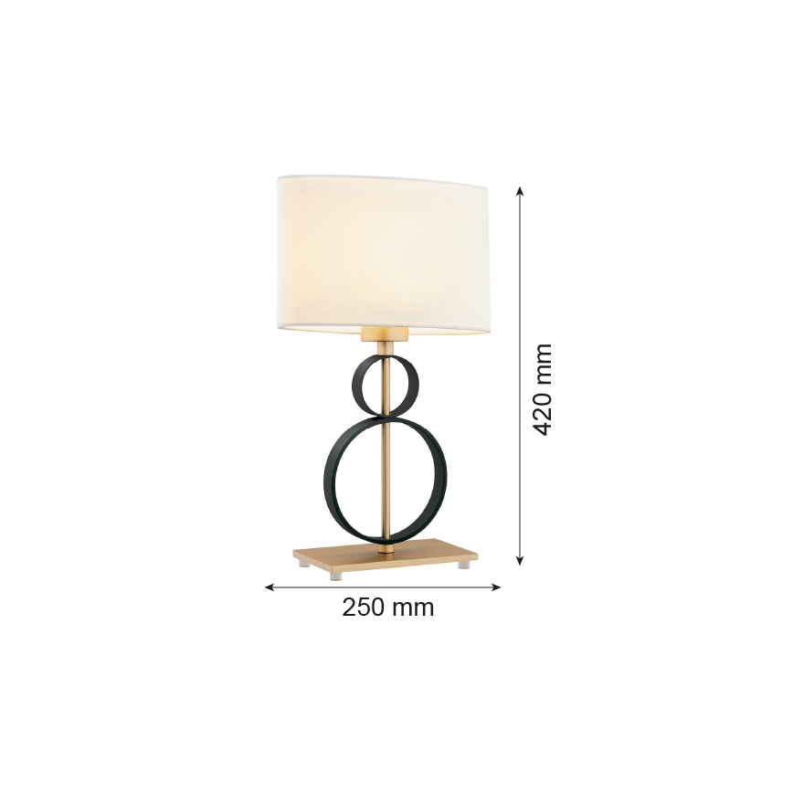 Argon 8373 - Pöytävalaisin PERSEO 1xE27/15W/230V 42 cm kerma/musta