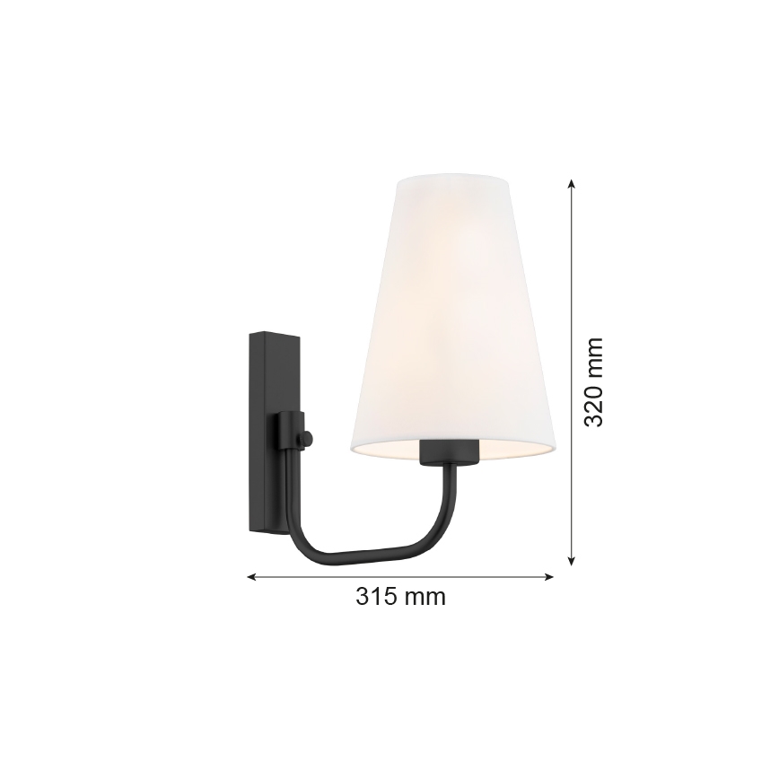 Argon 8376 - Seinävalaisin SAFIANO 1xE27/15W/230V musta