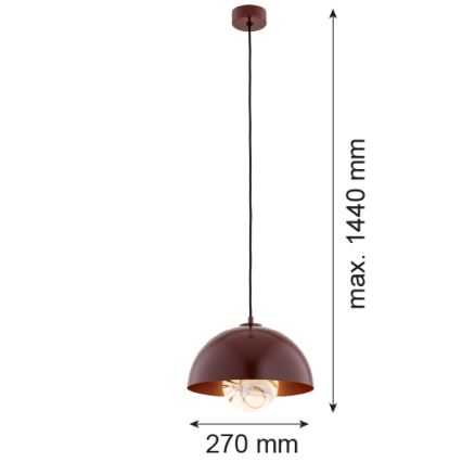 Argon 8444 - Kattokruunu johdossa PIAVA 1xE14/7W/230V alabasteri ruskea