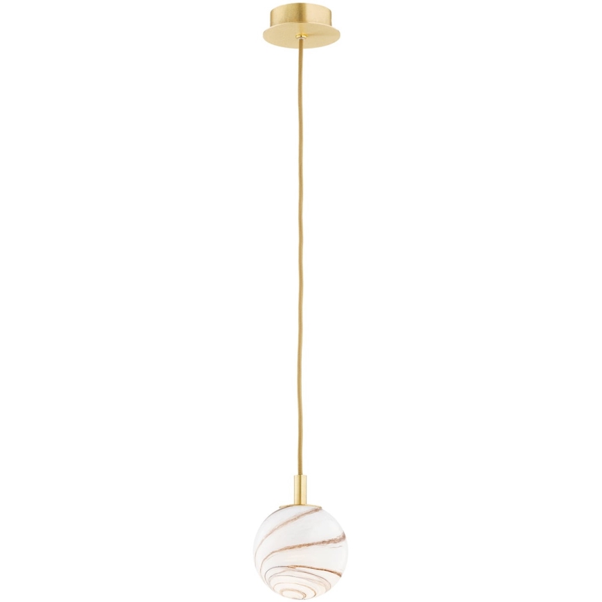 Argon 8450 - Kattokruunu johdossa ALMIROS 1xE14/7W/230V halkaisija 12 cm alabasteri kulta