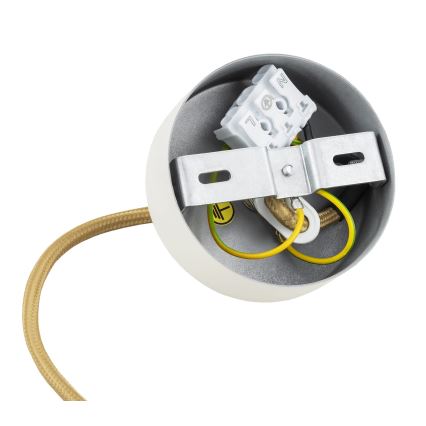 Argon 8451 - Kattokruunu johdossa ALMIROS 1xE14/7W/230V halkaisija 12 cm alabasteri valkoinen/kulta