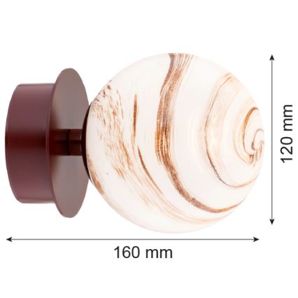 Argon 8455 - Seinävalaisin FABIO 1xE14/7W/230V alabasteri ruskea