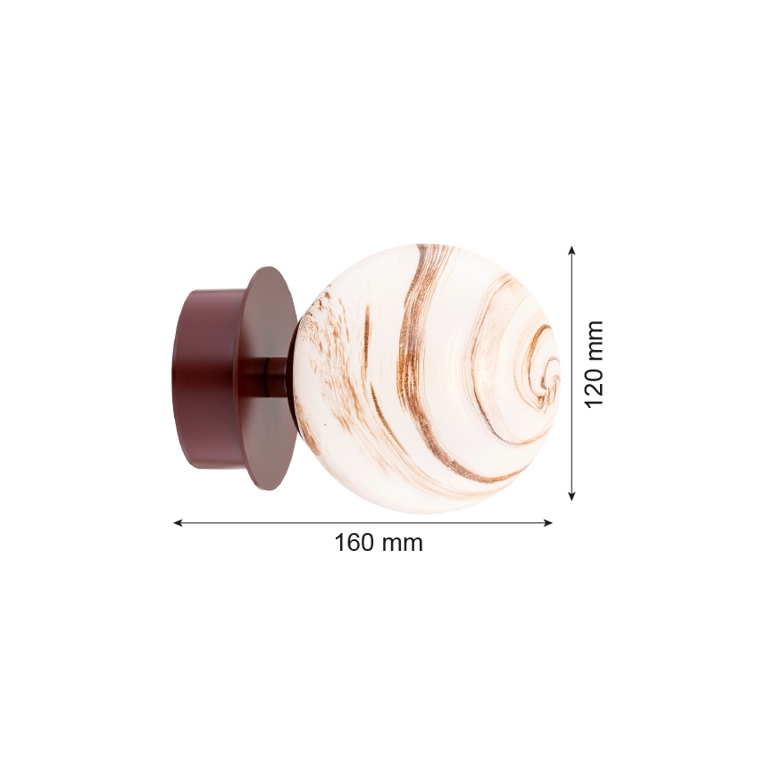 Argon 8455 - Seinävalaisin FABIO 1xE14/7W/230V alabasteri ruskea