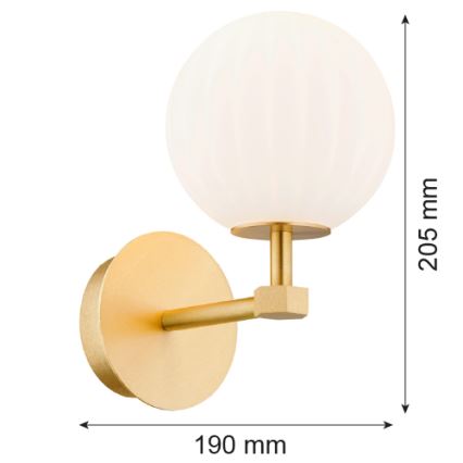 Argon 8502 - Seinävalaisin PALOMA 1xE14/7W/230V kulta/valkoinen