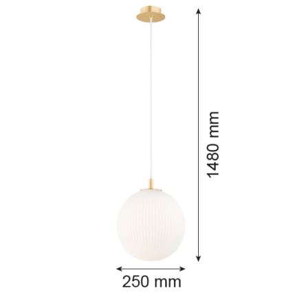 Argon 8507 - Kattokruunu johdossa PALOMA 1xE27/15W/230V halkaisija 25 cm kulta/valkoinen