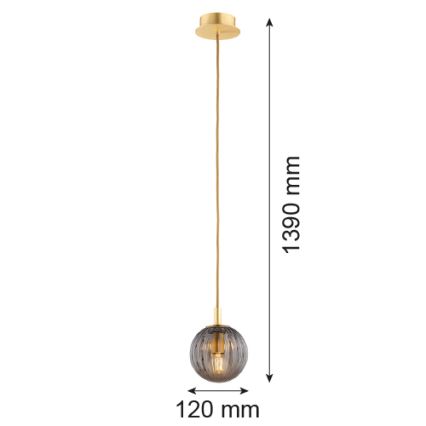 Argon 8512 - Kattokruunu johdossa PALOMA 1xE14/7W/230V halkaisija 12 cm kulta/musta