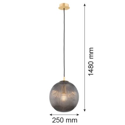 Argon 8513 - Kattokruunu johdossa PALOMA 1xE27/15W/230V halkaisija 25 cm kulta/musta