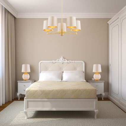 Argon 8535 - Pöytävalaisin HAMILTON 1xE27/15W/230V 54 cm kerma/beige