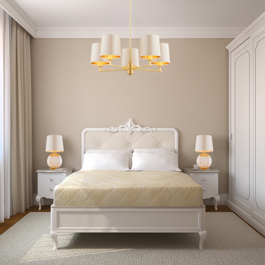 Argon 8535 - Pöytävalaisin HAMILTON 1xE27/15W/230V 54 cm kerma/beige