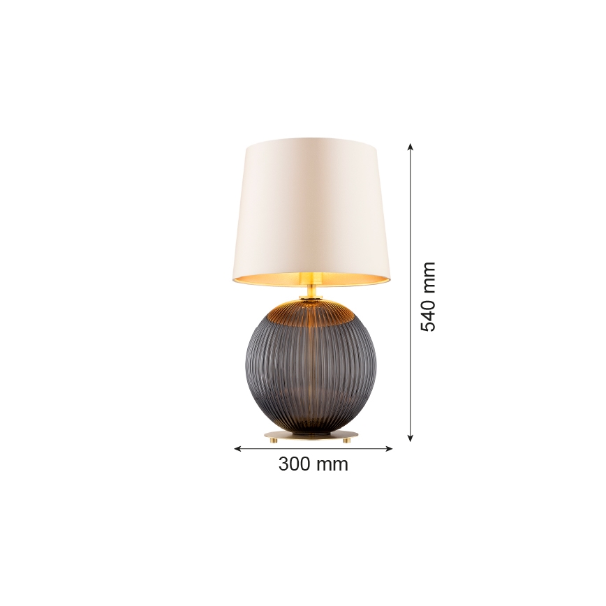Argon 8538 - Pöytävalaisin HAMILTON 1xE27/15W/230V 54 cm kerma/musta