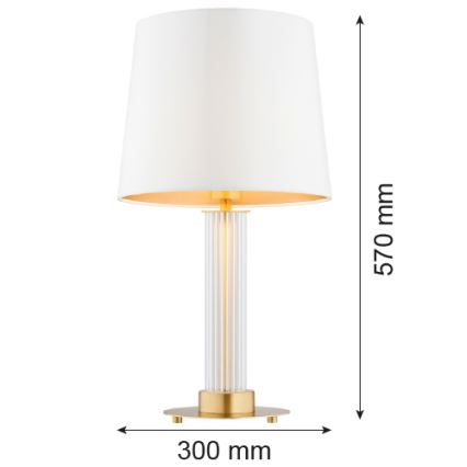 Argon 8540 - Pöytävalaisin HAMPTON 1xE27/15W/230V 57 cm valkoinen