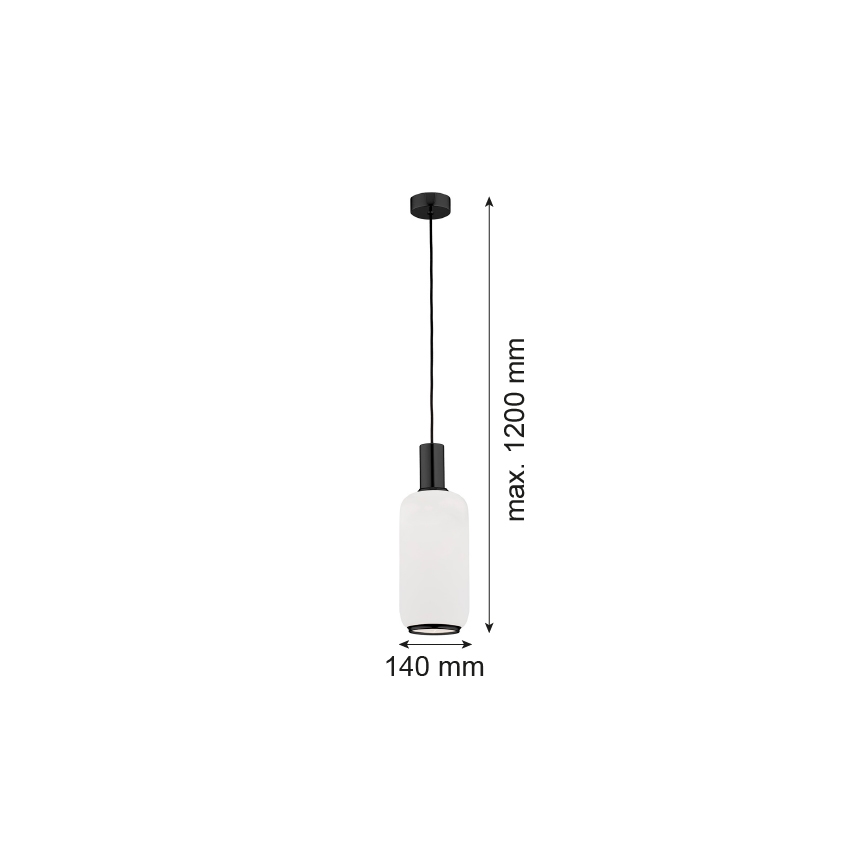 Argon 8563 - Kattokruunu johdossa SAGUNTO PLUS 1xE27/15W/230V halkaisija 14 cm musta