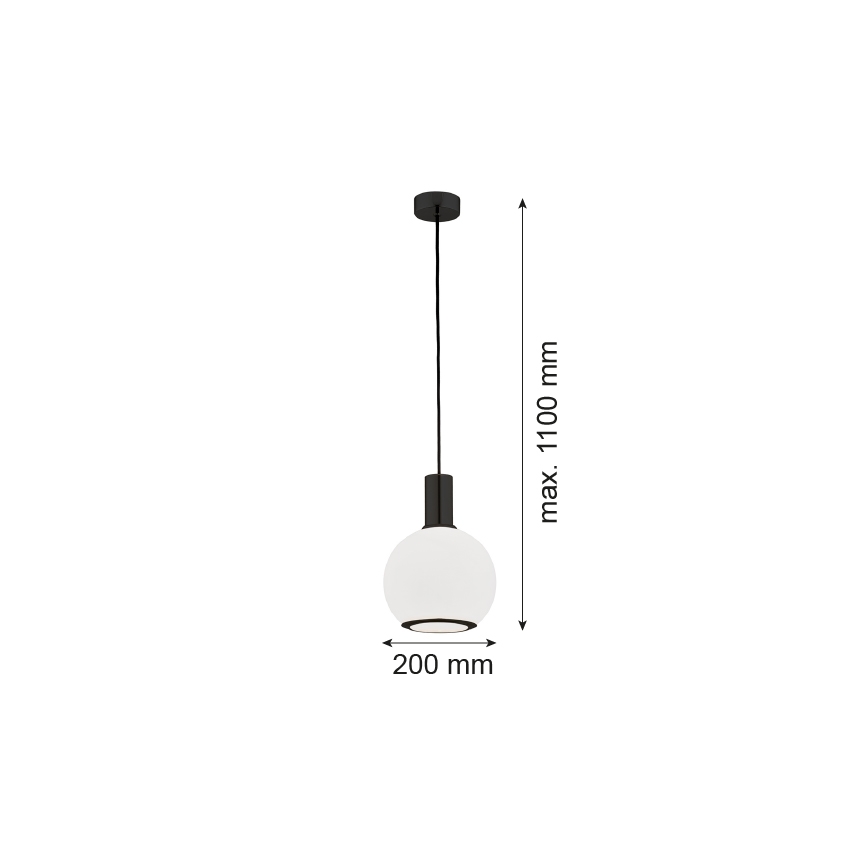 Argon 8564 - Kattokruunu johdossa SAGUNTO PLUS 1xE27/15W/230V halkaisija 20 cm musta