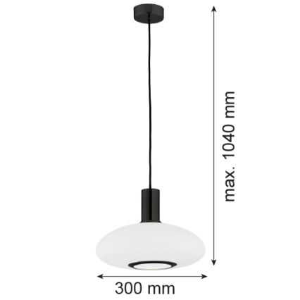 Argon 8565 - Kattokruunu johdossa SAGUNTO PLUS 1xE27/15W/230V halkaisija 30 cm musta