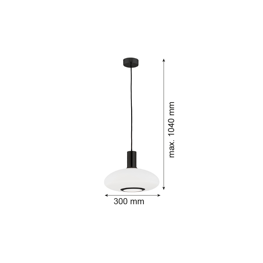 Argon 8565 - Kattokruunu johdossa SAGUNTO PLUS 1xE27/15W/230V halkaisija 30 cm musta