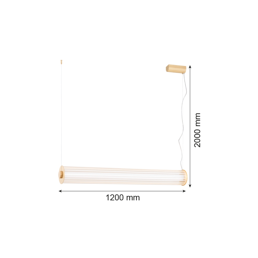 Argon 8624 - LED-kattokruunu johdossa HAMPTON LED/90W/230V 3000K 120 cm messinki