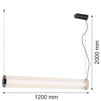 Argon 8625 - LED-kattokruunu johdossa HAMPTON LED/90W/230V 3000K 120 cm musta