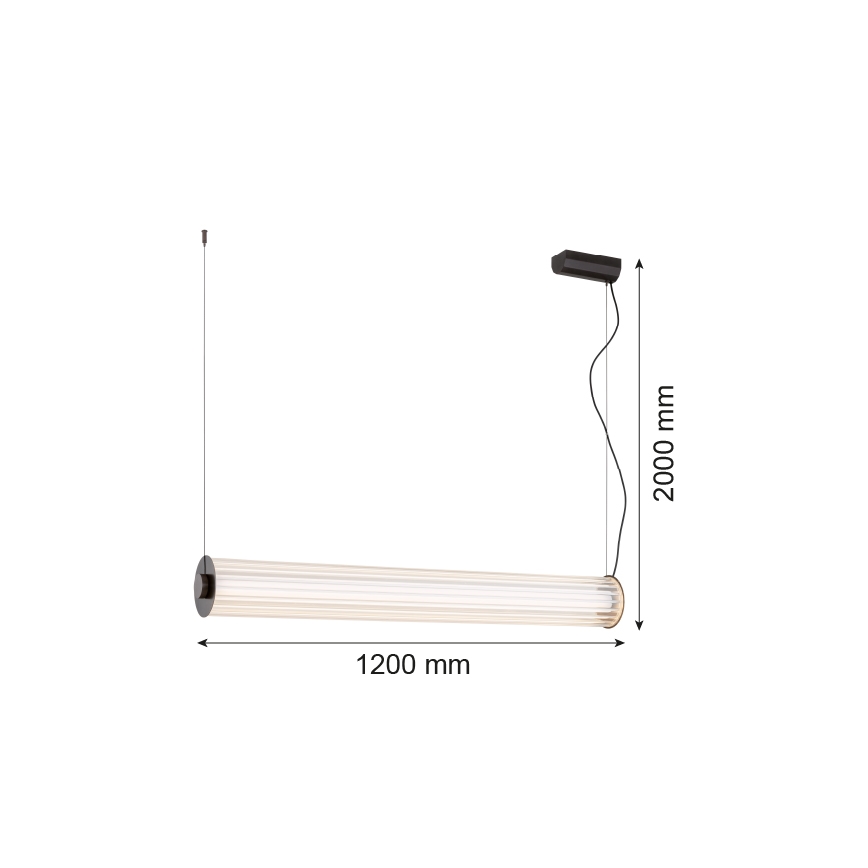 Argon 8625 - LED-kattokruunu johdossa HAMPTON LED/90W/230V 3000K 120 cm musta