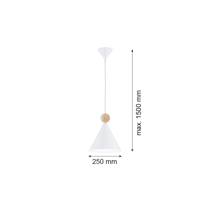 Argon 8629 - Kattokruunu johdossa KEGEL 1xE27/15W/230V valkoinen