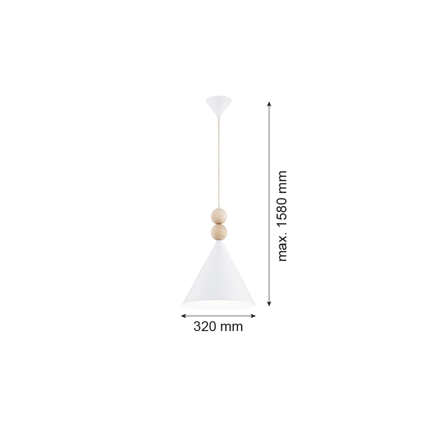 Argon 8632 - Kattokruunu johdossa KEGEL 1xE27/15W/230V valkoinen