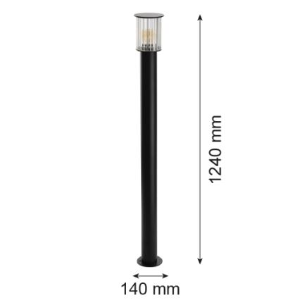 Argon 8750 - Ulkovalaisin NORFOLK 1xE27/15W/230V IP44 124cm musta