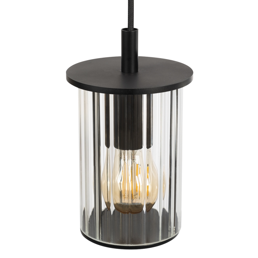 Argon 8751 - Ulkokattokruunu johdossa NORFOLK 1xE27/15W/230V IP44 musta