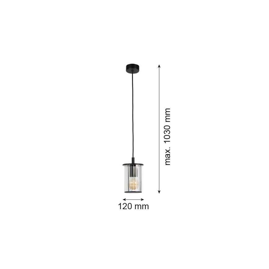 Argon 8751 - Ulkokattokruunu johdossa NORFOLK 1xE27/15W/230V IP44 musta