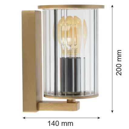 Argon 8752 - Ulkoseinävalaisin NORFOLK 1xE27/15W/230V IP44 kulta