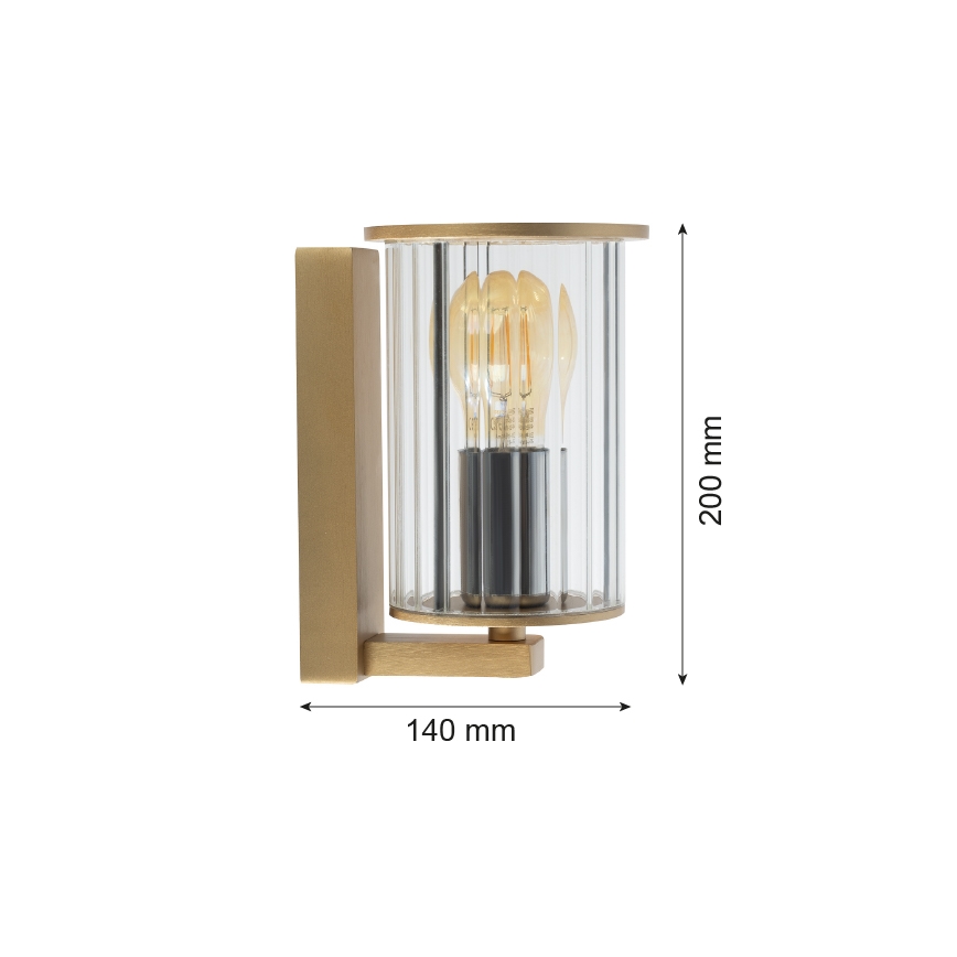 Argon 8752 - Ulkoseinävalaisin NORFOLK 1xE27/15W/230V IP44 kulta