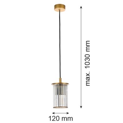 Argon 8755 - Ulkokattokruunu johdossa NORFOLK 1xE27/15W/230V IP44 kulta