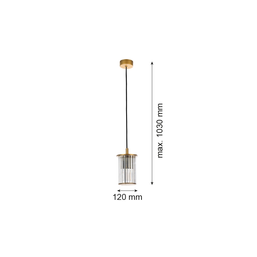 Argon 8755 - Ulkokattokruunu johdossa NORFOLK 1xE27/15W/230V IP44 kulta