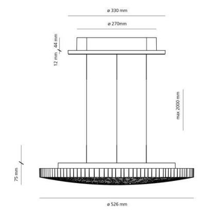 Artemide 0213010APP - Himmennettävä LED-kattokruunu johdossa CALIPSO LED/50W/230V 3000K